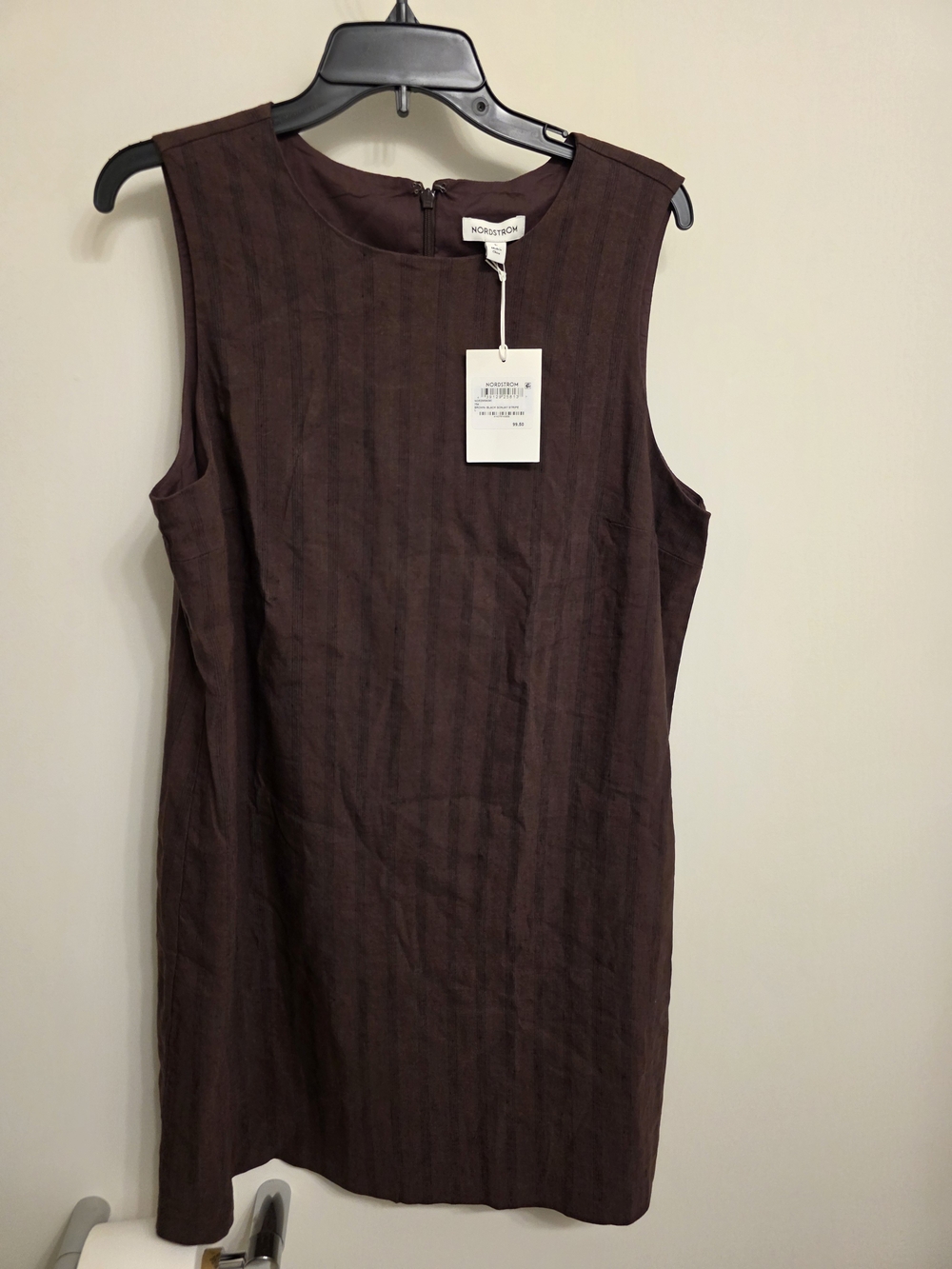 Nordstrom Sleeveless Mini Shift Dress in Dark Brown